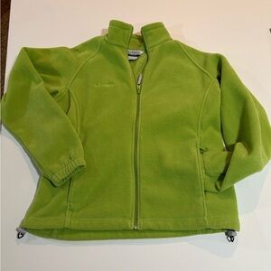 Columbia Lime Green Fleece Full Front Zipper | Size Large